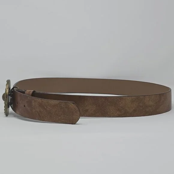 Guess Brown Boho Belt with Stone and Beaded Teardrop Buckle Size Large - Picture 5 of 11